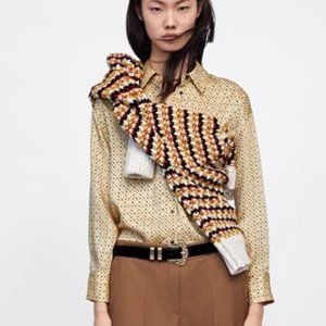 NWOT Zara Geometric Print Shirt, Multicolored  M